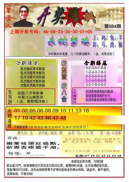 084期开奖爆料(新图推荐)[图]